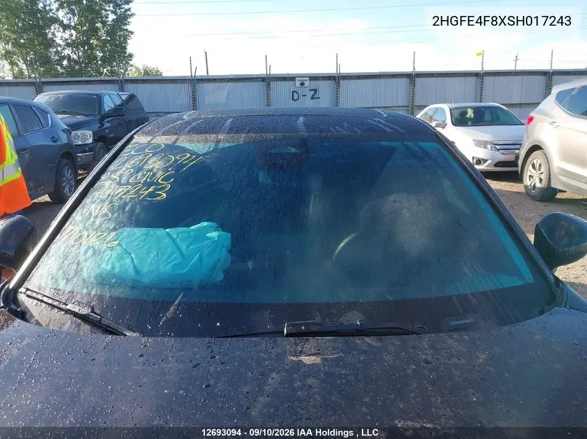 2025 HONDA CIVIC VIN 2HGFE4F8XSH017243 — фото 17