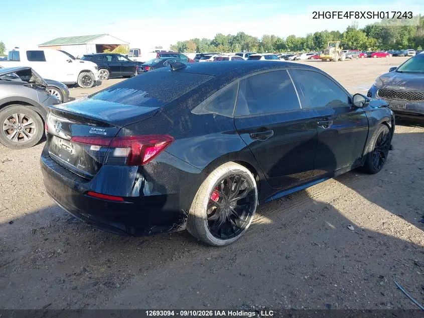 2025 HONDA CIVIC VIN 2HGFE4F8XSH017243 — фото 4