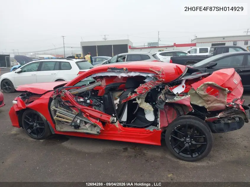 2025 HONDA CIVIC VIN 2HGFE4F87SH014929 — фото 14