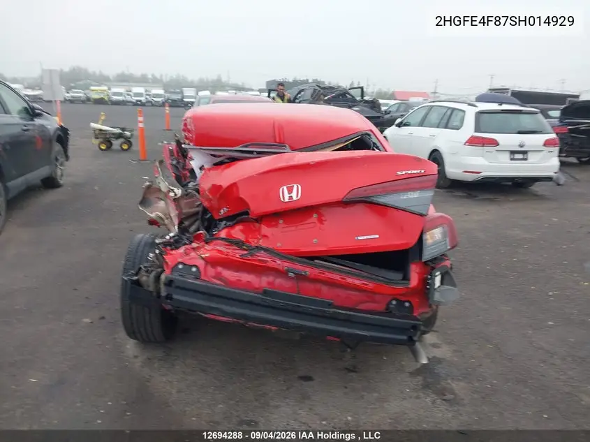 2025 HONDA CIVIC VIN 2HGFE4F87SH014929 — фото 16