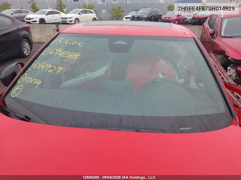 2025 HONDA CIVIC VIN 2HGFE4F87SH014929 — фото 17