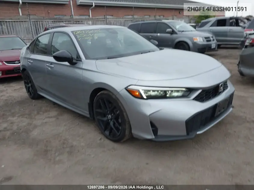 HONDA CIVIC 2025, VIN 2HGFE4F83SH011591