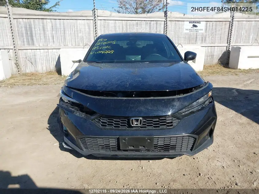 2025 HONDA CIVIC VIN 2HGFE4F84SH014225 — фото 12