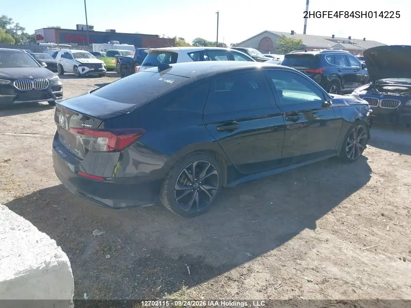 2025 HONDA CIVIC VIN 2HGFE4F84SH014225 — фото 4