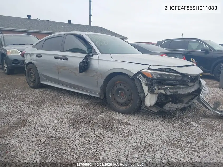 HONDA CIVIC 2025, VIN 2HGFE4F86SH011083