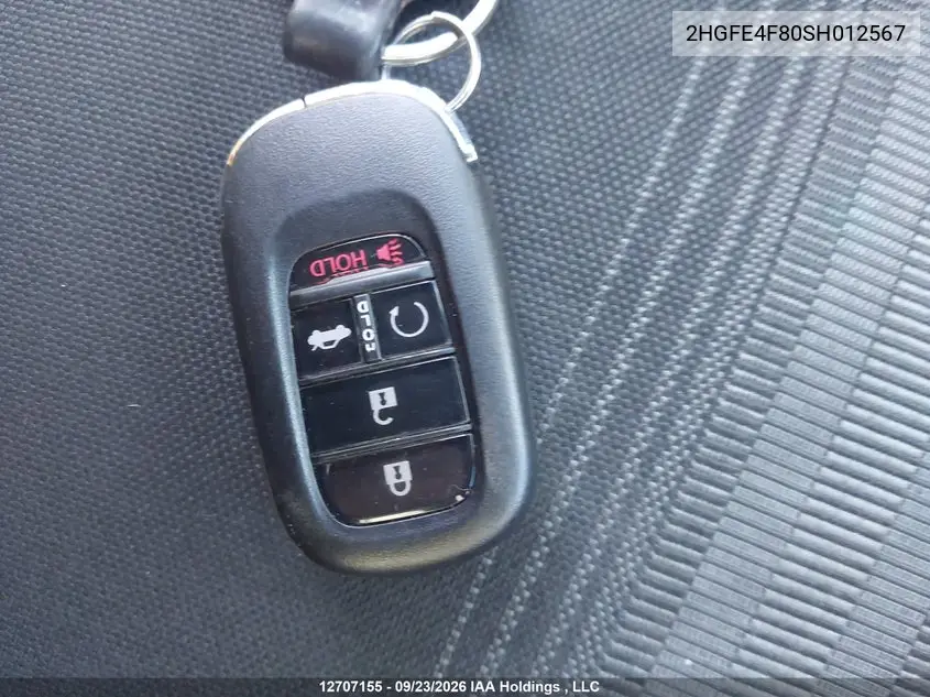 2025 HONDA CIVIC VIN 2HGFE4F80SH012567 — фото 11