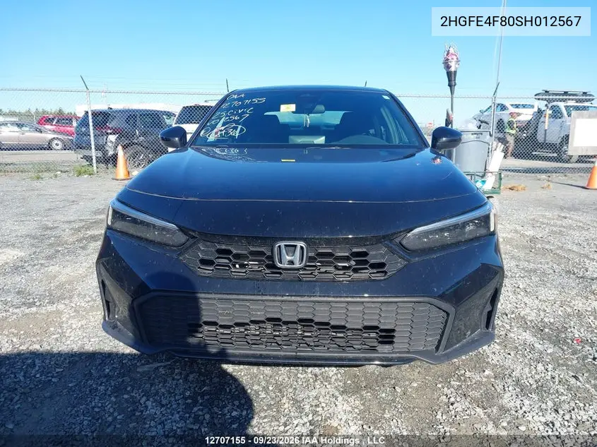 2025 HONDA CIVIC VIN 2HGFE4F80SH012567 — фото 13