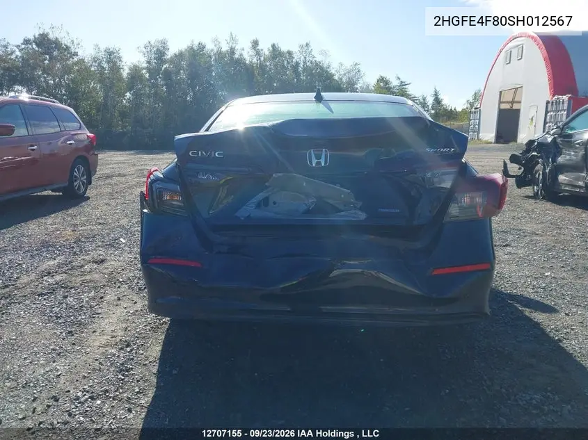 2025 HONDA CIVIC VIN 2HGFE4F80SH012567 — фото 17