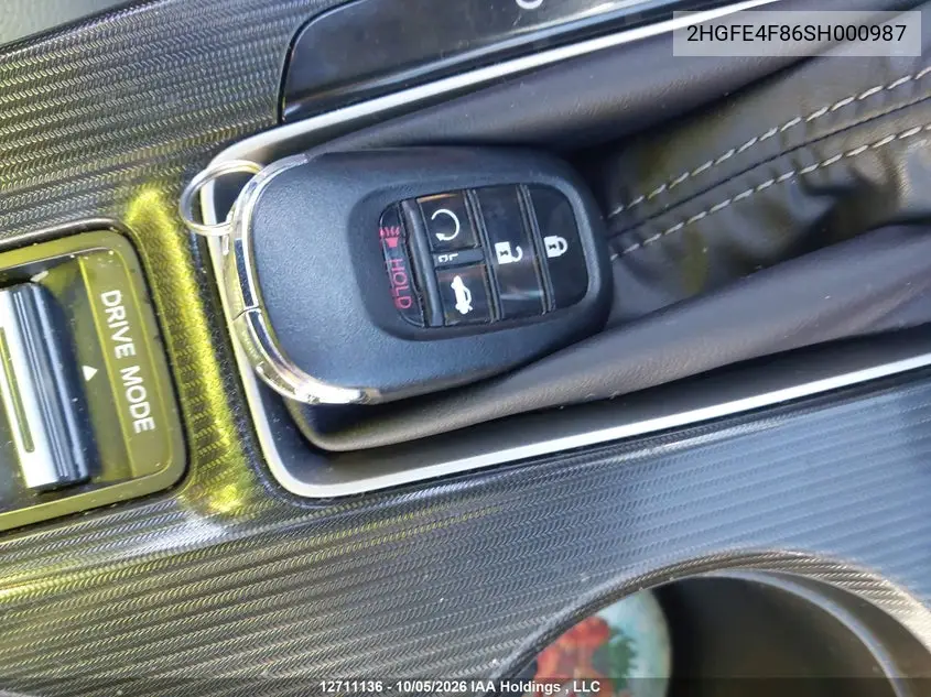 2025 HONDA CIVIC VIN 2HGFE4F86SH000987 — фото 11