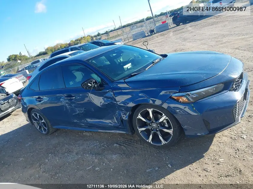 2025 HONDA CIVIC VIN 2HGFE4F86SH000987 — фото 13