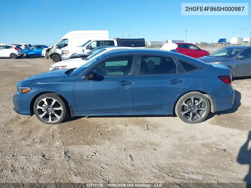 2025 HONDA CIVIC VIN 2HGFE4F86SH000987 — фото 14