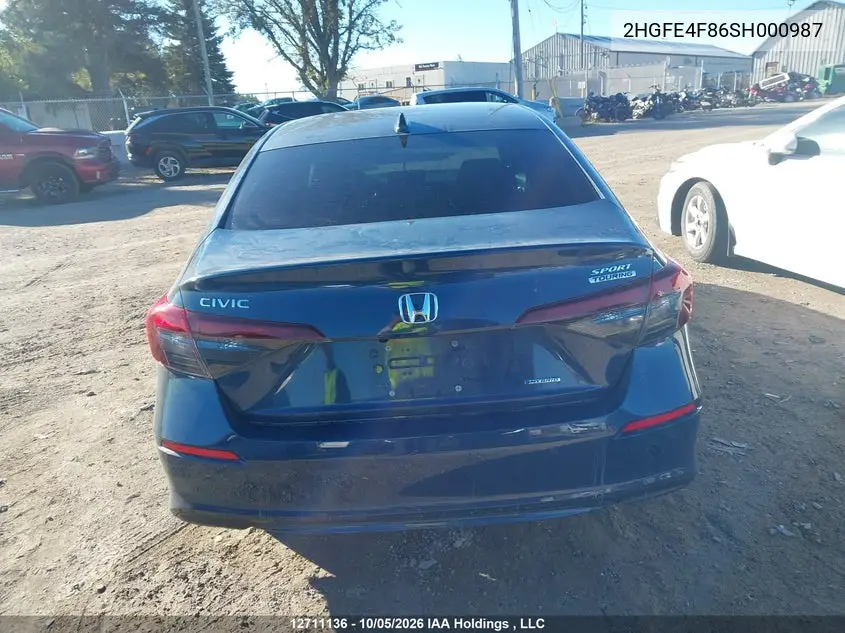 2025 HONDA CIVIC VIN 2HGFE4F86SH000987 — фото 16