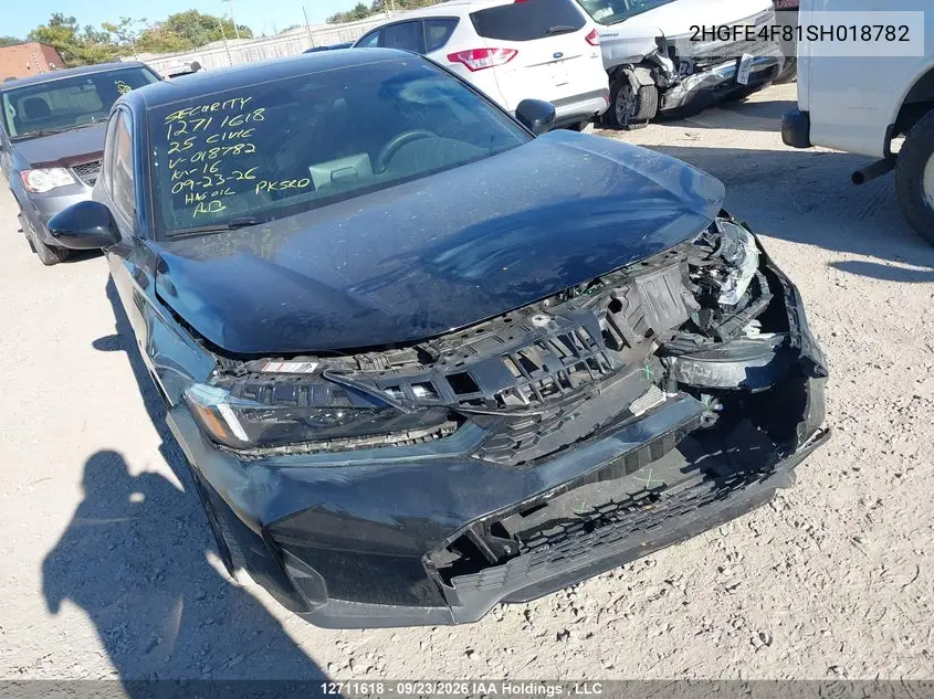2025 HONDA CIVIC VIN 2HGFE4F81SH018782 — фото 3