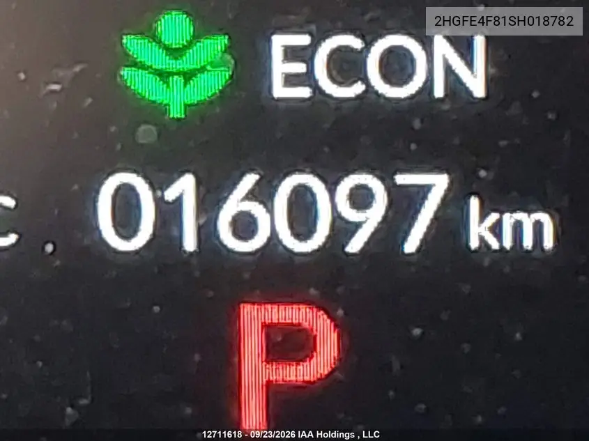 2025 HONDA CIVIC VIN 2HGFE4F81SH018782 — фото 16