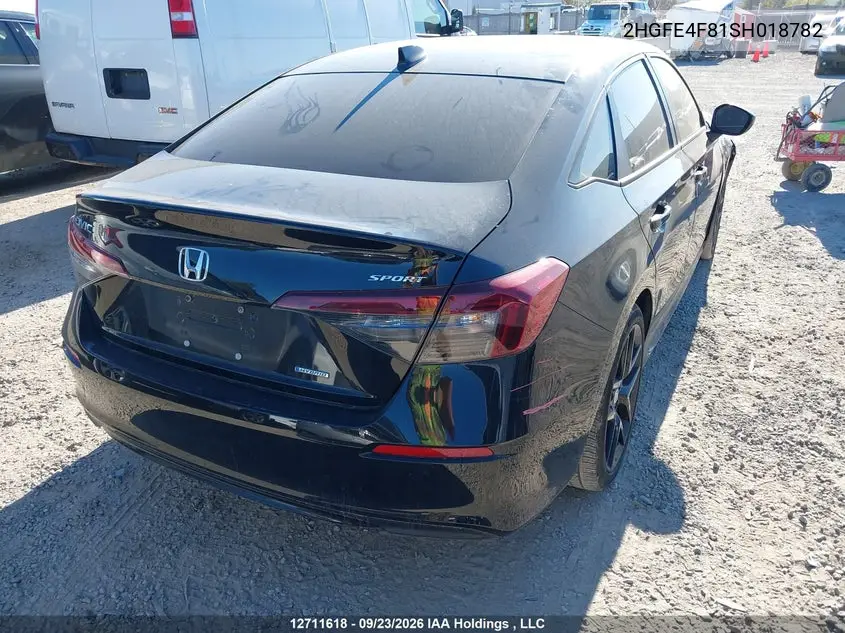 2025 HONDA CIVIC VIN 2HGFE4F81SH018782 — фото 2
