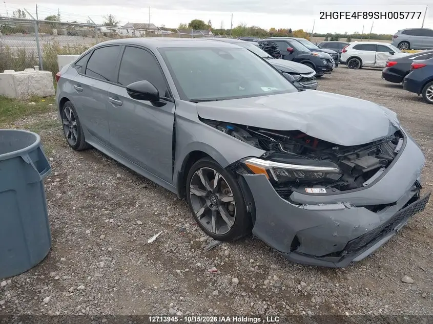 HONDA CIVIC 2025, VIN 2HGFE4F89SH005777
