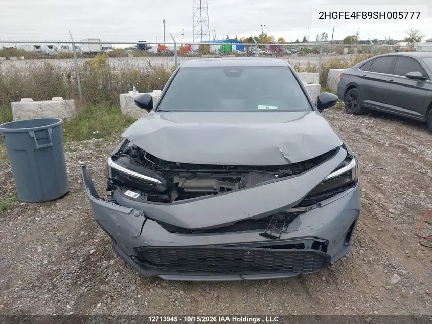 2025 HONDA CIVIC VIN 2HGFE4F89SH005777 — фото 12