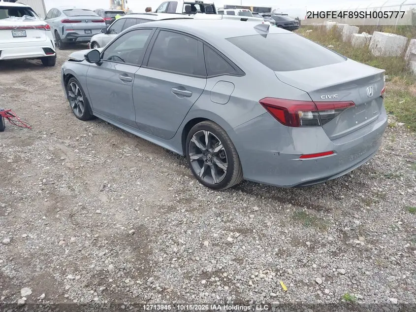 2025 HONDA CIVIC VIN 2HGFE4F89SH005777 — фото 3