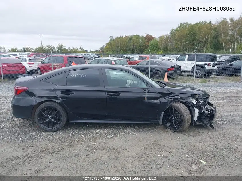 2025 HONDA CIVIC VIN 2HGFE4F82SH003059 — фото 14