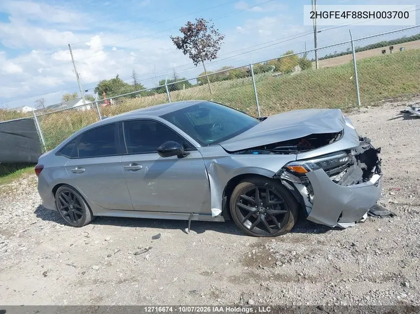 2025 HONDA CIVIC VIN 2HGFE4F88SH003700 — фото 12