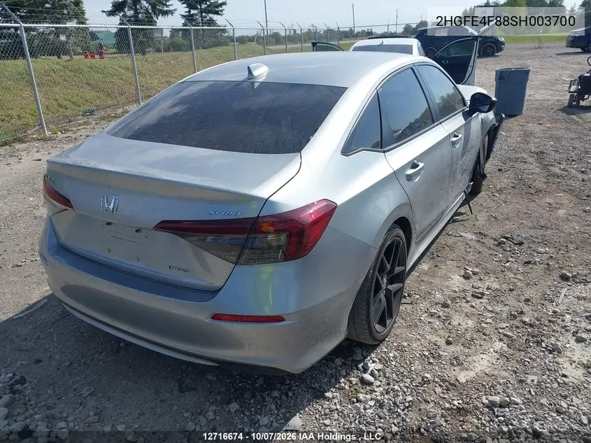 2025 HONDA CIVIC VIN 2HGFE4F88SH003700 — фото 4