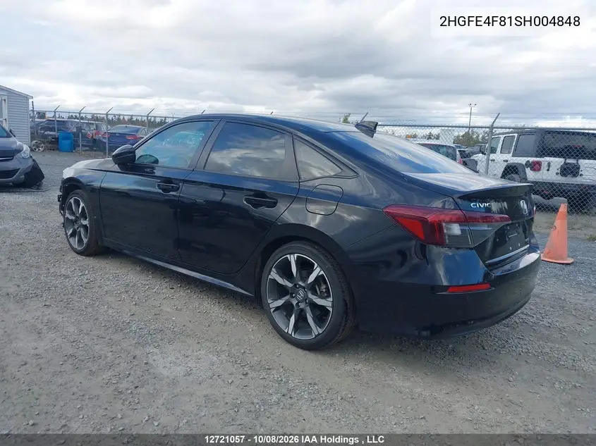 2025 HONDA CIVIC VIN 2HGFE4F81SH004848 — фото 3