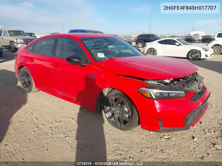 HONDA CIVIC 2025, VIN 2HGFE4F84SH017707