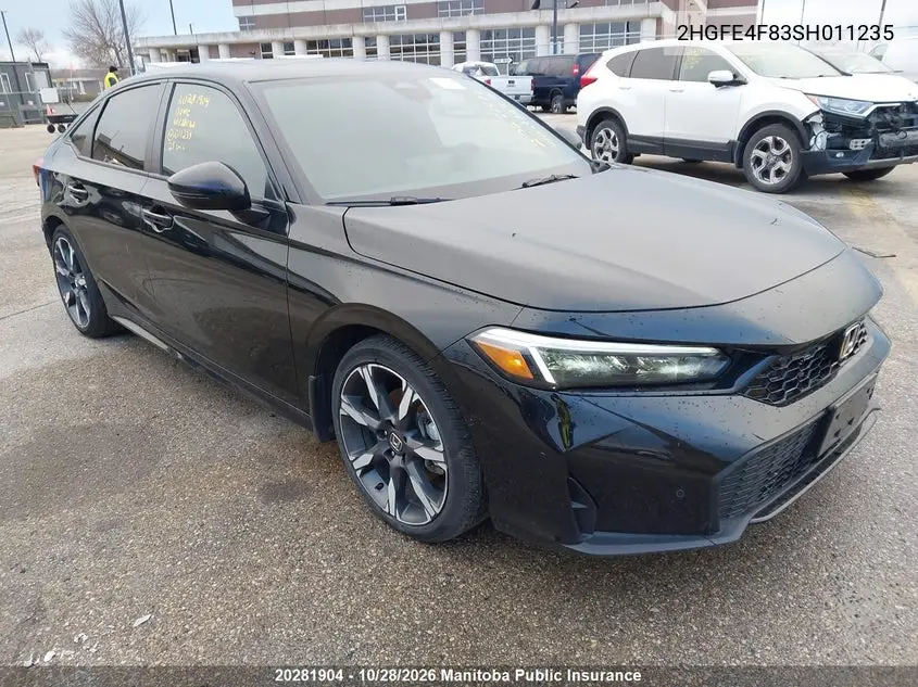 HONDA CIVIC 2025, VIN 2HGFE4F83SH011235