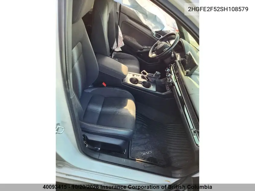 HONDA CIVIC 2025, VIN 2HGFE2F52SH108579