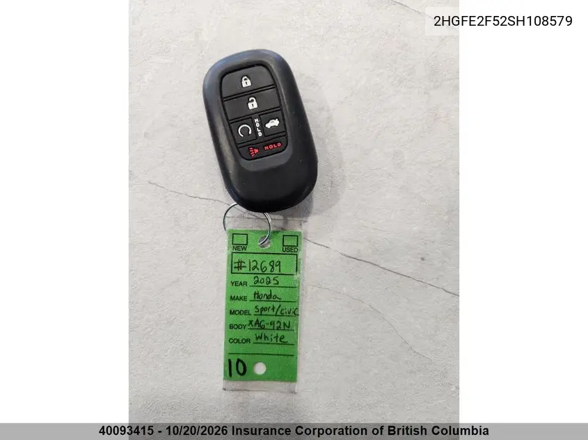 2025 HONDA CIVIC VIN 2HGFE2F52SH108579 — фото 15