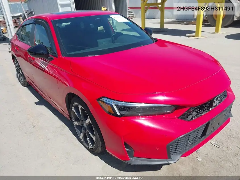 HONDA CIVIC 2025, VIN 2HGFE4F89SH311491