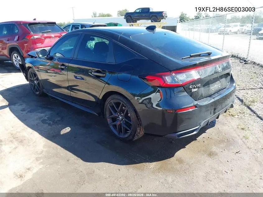 2025 HONDA CIVIC VIN 19XFL2H86SE003003 — фото 3