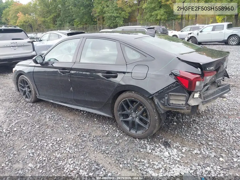 2025 HONDA CIVIC VIN 2HGFE2F50SH558960 — фото 3