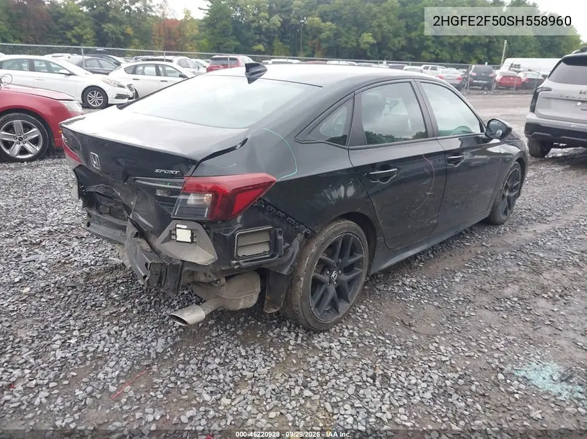 2025 HONDA CIVIC VIN 2HGFE2F50SH558960 — фото 4