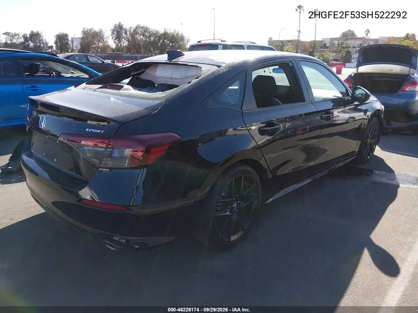 2025 HONDA CIVIC VIN 2HGFE2F53SH522292 — фото 4