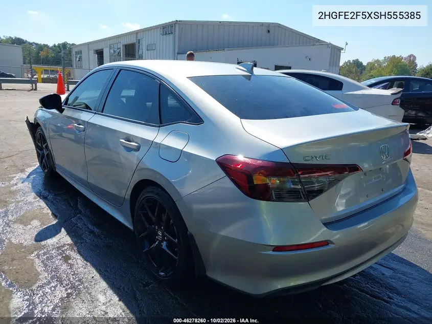 2025 HONDA CIVIC VIN 2HGFE2F5XSH555385 — фото 3