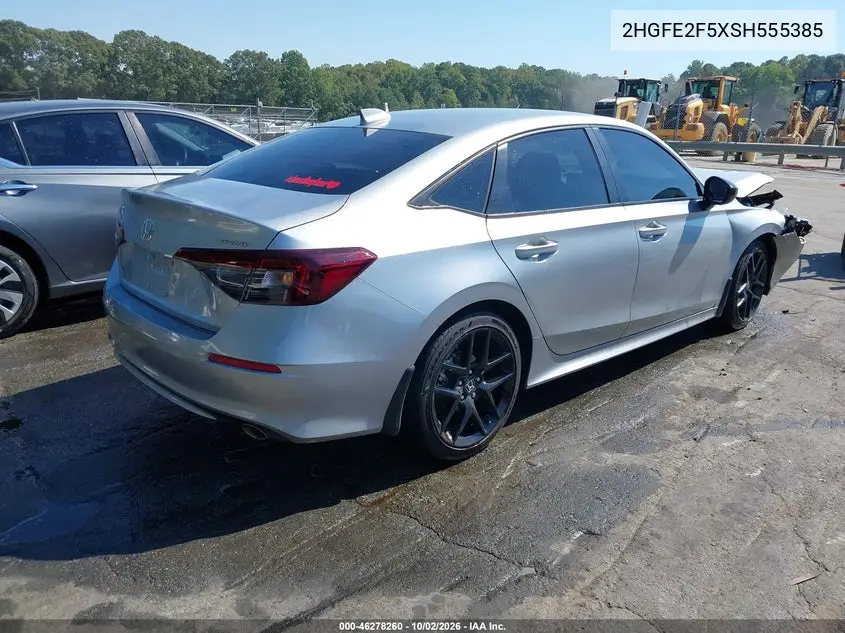 2025 HONDA CIVIC VIN 2HGFE2F5XSH555385 — фото 4