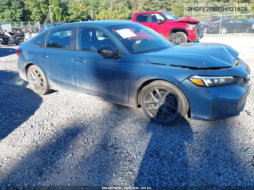 HONDA CIVIC 2025, VIN 2HGFE2F50SH531628
