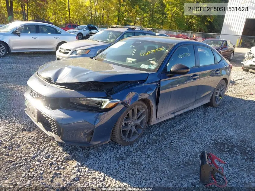 2025 HONDA CIVIC VIN 2HGFE2F50SH531628 — фото 2