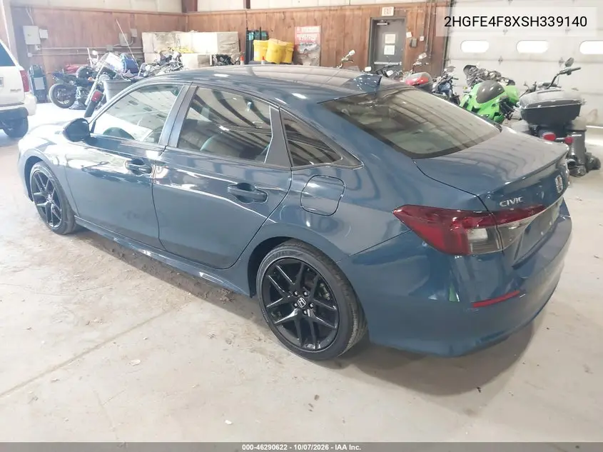 2025 HONDA CIVIC VIN 2HGFE4F8XSH339140 — фото 3