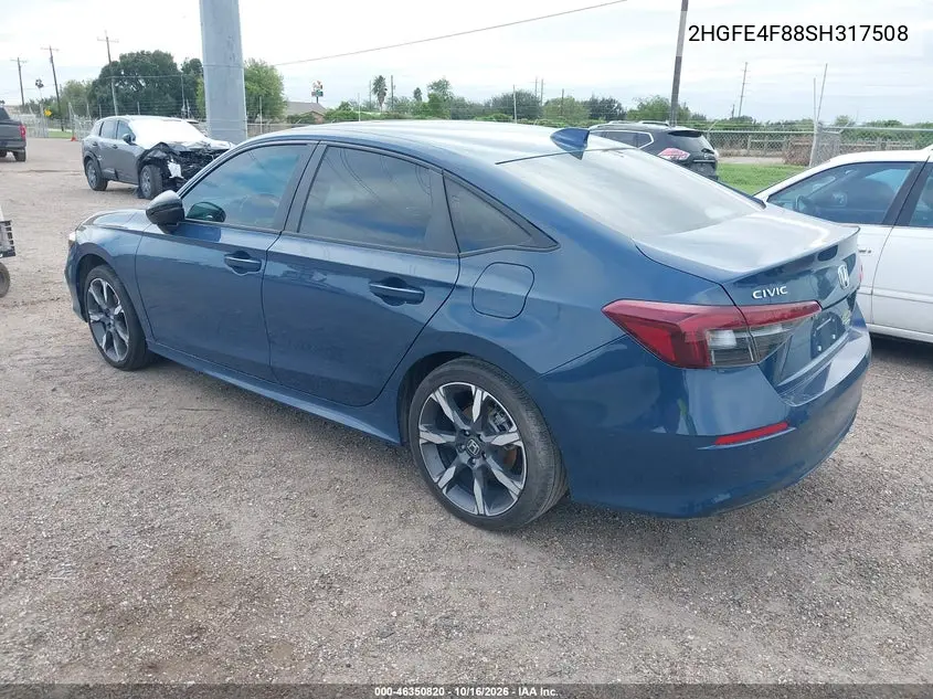 2025 HONDA CIVIC VIN 2HGFE4F88SH317508 — фото 3