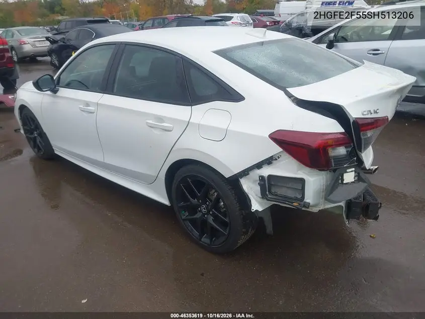 2025 HONDA CIVIC VIN 2HGFE2F55SH513206 — фото 3