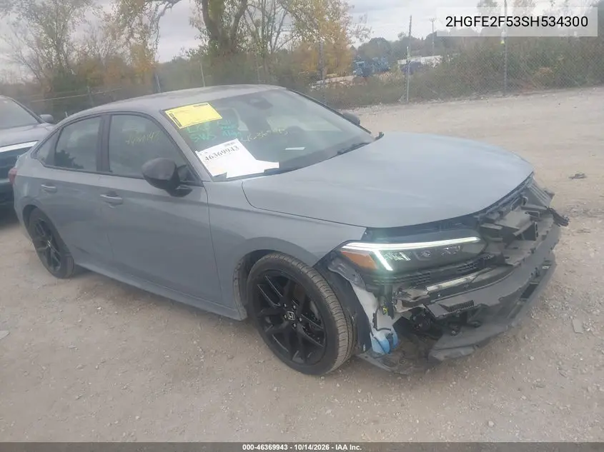 HONDA CIVIC 2025, VIN 2HGFE2F53SH534300