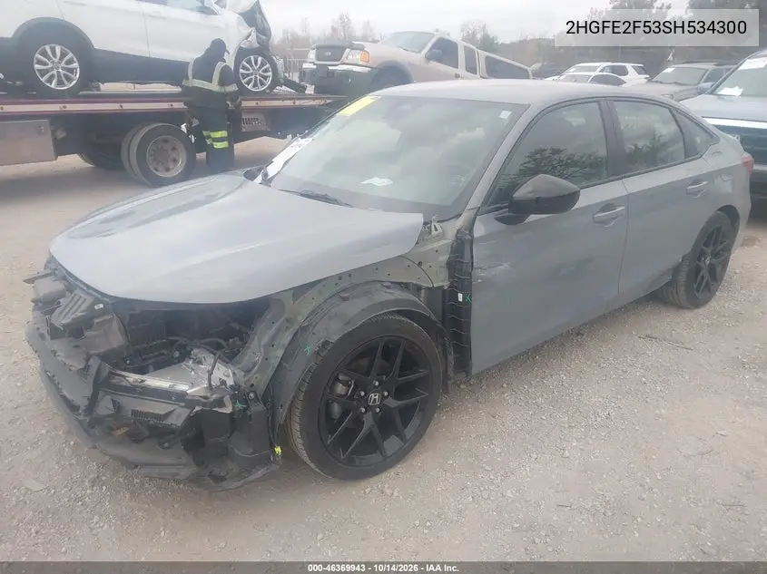 2025 HONDA CIVIC VIN 2HGFE2F53SH534300 — фото 2