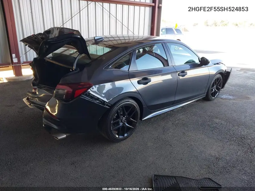 2025 HONDA CIVIC VIN 2HGFE2F55SH524853 — фото 4
