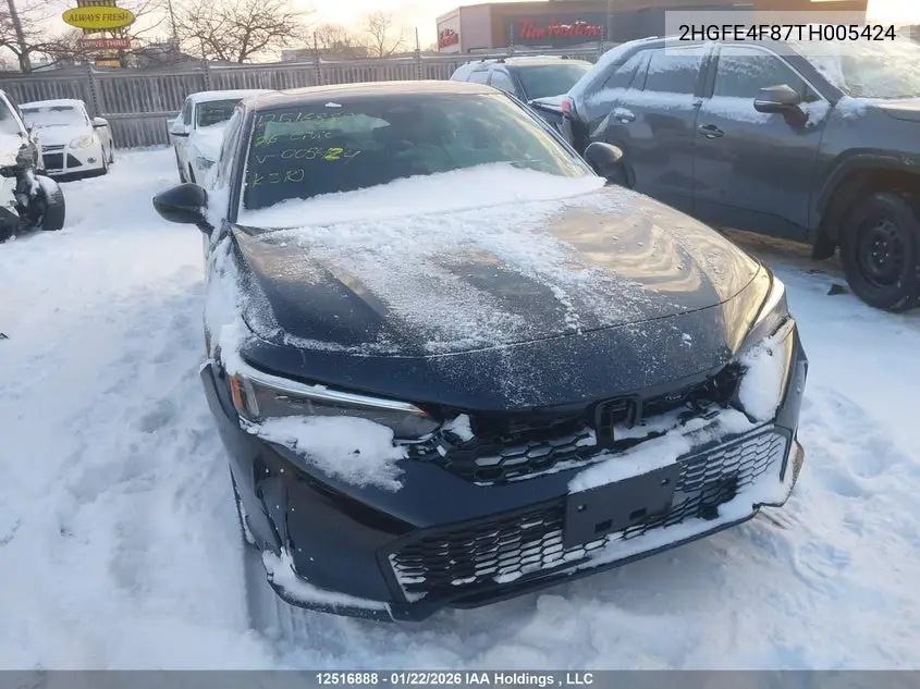 HONDA CIVIC 2026, VIN 2HGFE4F87TH005424