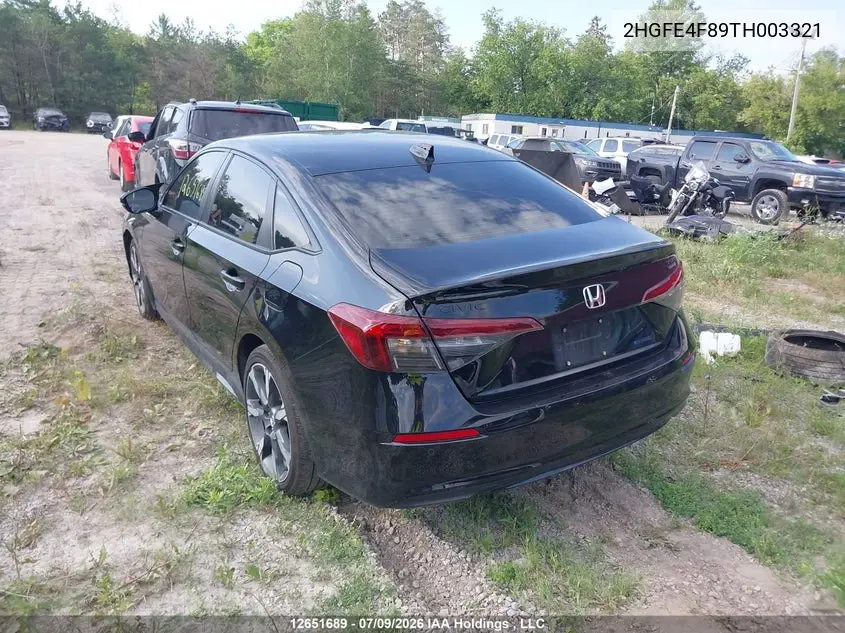 2026 HONDA CIVIC VIN 2HGFE4F89TH003321 — фото 3