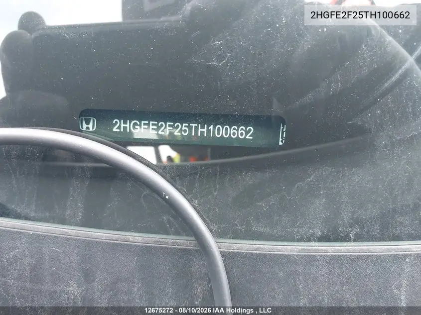 2026 HONDA CIVIC VIN 2HGFE2F25TH100662 — фото 20