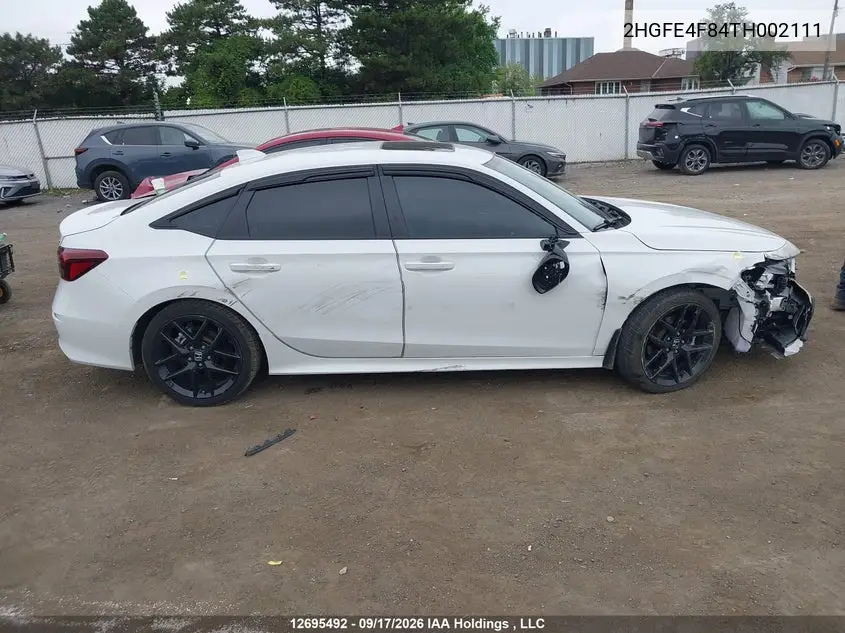 2026 HONDA CIVIC VIN 2HGFE4F84TH002111 — фото 13