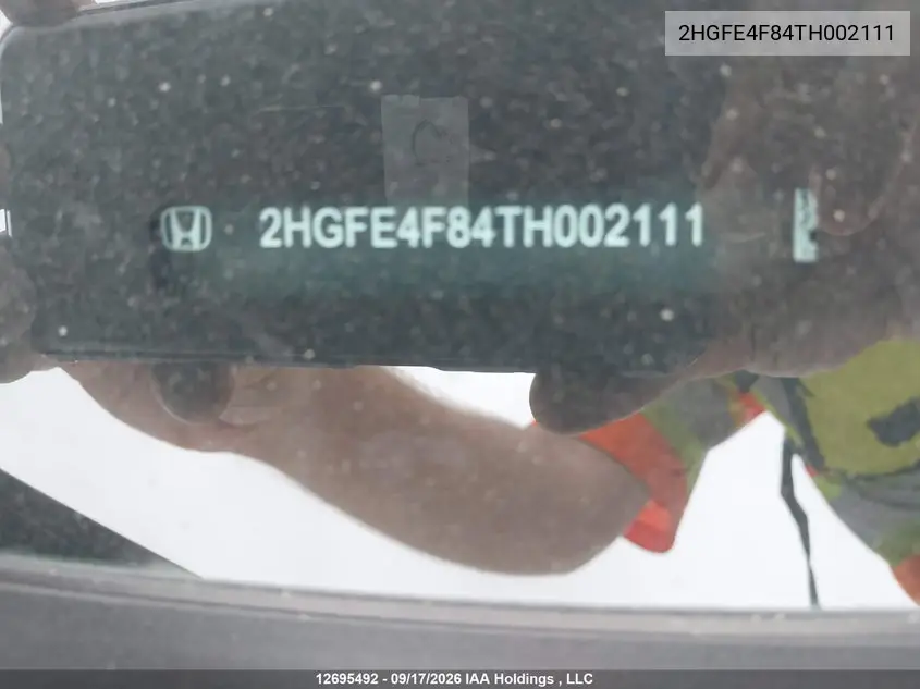 2026 HONDA CIVIC VIN 2HGFE4F84TH002111 — фото 18
